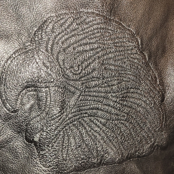 Wilson Leather Vest XXL Vintage Harley Davidson Patch Embossed - Picture 5 of 7